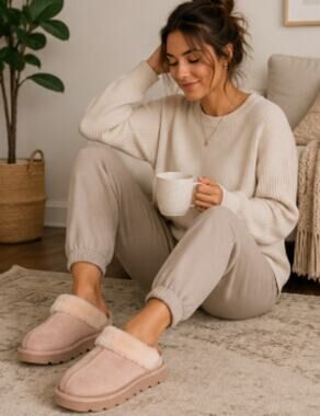 Koolaburra by UGG Tizzey Slippers Women's Size 8 Peach Whip Cozy Mules